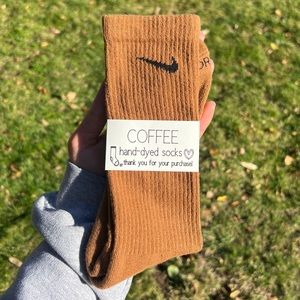 NWT Nike Coffee Brown Hand Dyed Dri-Fit Crew Socks